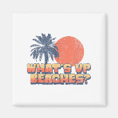 Grappig Whats Up Stranden Retro Sunset Palm Tree S Magneet (Voorkant)