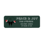 Grappig whimsy zwarte kerstman kattenpaar etiket (Voorkant)
