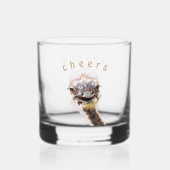 Grappig Whiskey Glas Gelukkige Struisvogel met Pro (Achterkant)