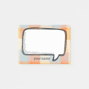 Grappig White Talk Bubble Pset Cream oranje blauw Post-it® Notes