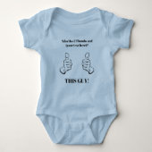 GRAPPIG! Wie heeft 2 duimen - Baby Jersey Bodysuit (Voorkant)