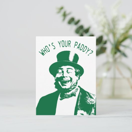 Grappig Wie is jouw Paddy Irish St Patricks Day Briefkaart (Staand voorkant)