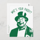 Grappig Wie is jouw Paddy Irish St Patricks Day Briefkaart (Voorkant / Achterkant)