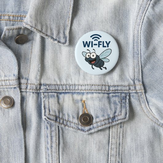 Grappig Wifi Ronde Button 5,7 Cm (In situ)