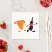 Grappig wijn- en kaasfeestje servet (Insitu)