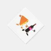 Grappig wijn- en kaasfeestje servet (Hoek)