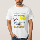 GRAPPIG! Wijn en lezen - Weekend Forecast T-Shirt (Voorkant)