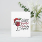 Grappig wijn woord kunst weer feestdagenkaart (Staand voorkant)