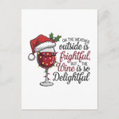 Grappig wijn woord kunst weer feestdagenkaart (Voorkant)