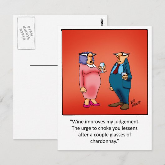 Grappig wijncadeau! briefkaart (Voorkant / Achterkant)