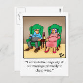 Grappig wijncadeau! Cartoon cadeau! Briefkaart (Voorkant / Achterkant)