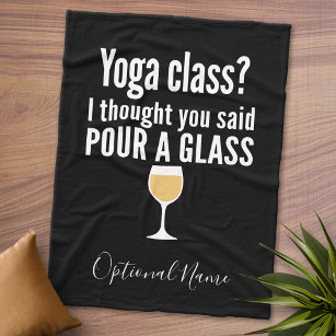 Grappig wijncitaat - Yoga-klasse? Een glas vormen Fleece Deken