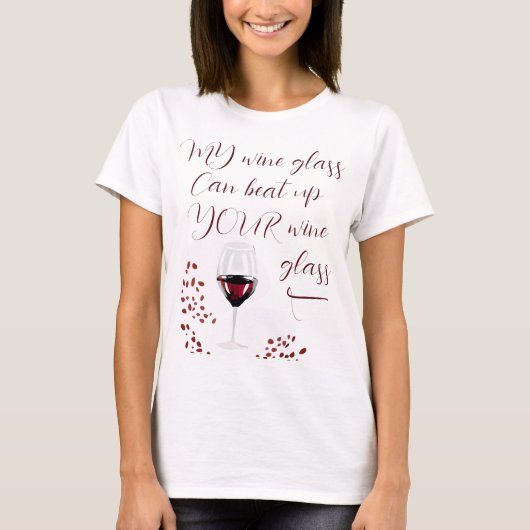 Grappig Wijndrinken T-shirt (Voorkant)