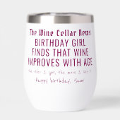 Grappig wijnnieuws Wijn verbetert met de leeftijd  (Achterkant)