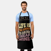 Grappig wijnschort - Trendy citaat wijn cadeau ide Schort (Gedragen)