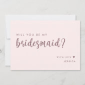 Grappig Wil je mijn bruidsmeisje zijn Uitnodigings Kaart (Achterkant)