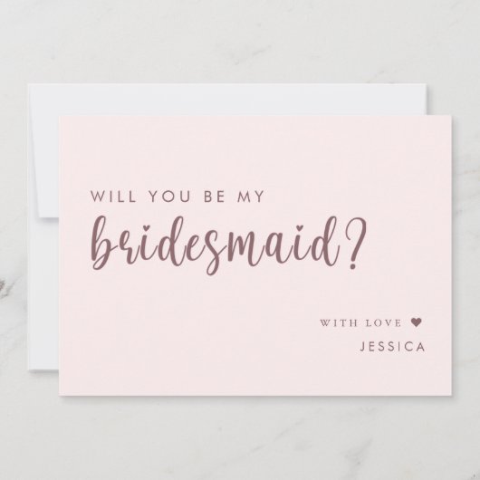 Grappig Wil je mijn bruidsmeisje zijn Uitnodigings Kaart (Achterkant)