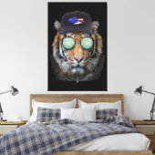 Grappig wild gekleed als Funny Bengal Tiger Canvas Afdruk (Insitu (Slaapkamer))