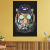 Grappig wild gekleed als Funny Bengal Tiger Canvas Afdruk (Insitu (Woonkamer))