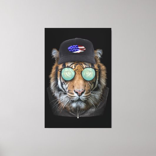 Grappig wild gekleed als Funny Bengal Tiger Canvas Afdruk (Voorkant)