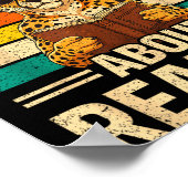 Grappig wild over het lezen van retro cheetaar boe poster (Hoek)
