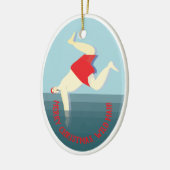 Grappig, wild zwemmend man Kerst Keramisch Ornament (Links)