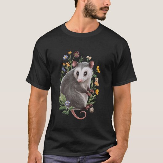 Grappig Wildflower Oppossum Dier Possums Volwassen T-shirt (Voorkant)