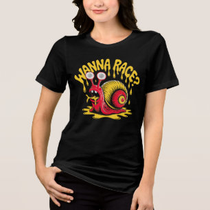 Grappig "Wilt u racen?" Retro slakken humor Dames  Tri-Blend Shirt