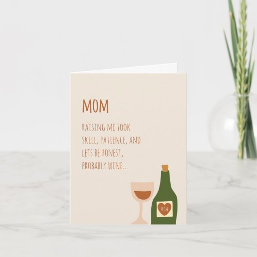 Grappig, Wine Joke, Witty, Echte Talk Kaart voor m (Voorkant)