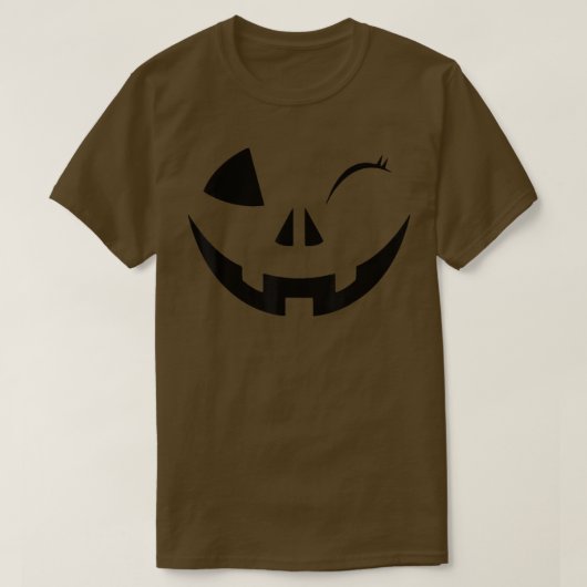 grappig Wink Face Pumpkin Jack O Lantern Costume H T-shirt (Design voorkant)