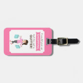 Grappig winkelen citaat is geen redmiddel voor haa bagagelabel (Voorkant horizontaal)