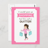 Grappig winkelen citaat is geen redmiddel voor haa briefkaart (Voorkant / Achterkant)