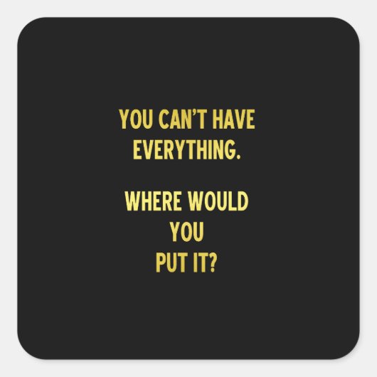 Grappig winkelen hamsteren grap vierkante sticker (Voorkant)