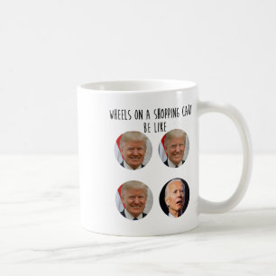 Grappig winkelwagentje Trump Biden verkiezing meme Koffiemok