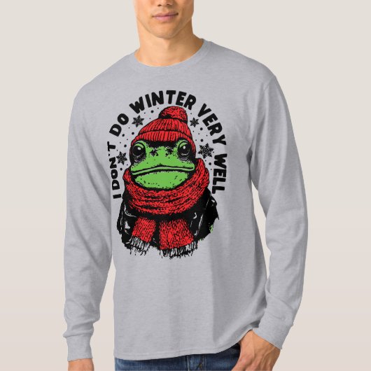 Grappig winter kikker ontwerp t-shirt (Voorkant)