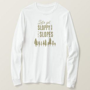 Grappig winter ski snowboard vrijgezellenfeestje t-shirt