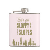 Grappig winter ski vrijgezellenfeestje heupfles (Voorkant)