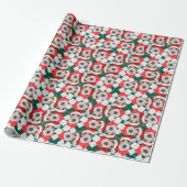 Grappig Wire Fox Terrier Kerstpatroon Cadeaupapier (Uitgerold)