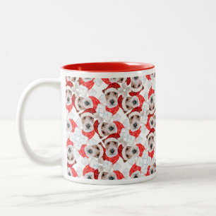 Grappig Wire Fox Terrier Kerstpatroon Tweekleurige Koffiemok