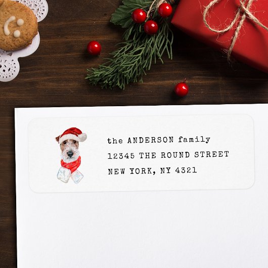 Grappig Wire Fox Terrier Xmas Dog Retouradres Etiket