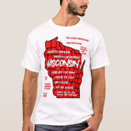 Grappig Wisconsin kaart ontwerp T-shirt