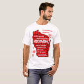 Grappig Wisconsin kaart ontwerp T-shirt (Voorkant volledig)