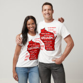 Grappig Wisconsin kaart ontwerp T-shirt (Unisex)