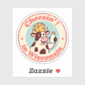 Grappig  Wisconsin Koe Kaas Pet Retro Sticker (Vel)