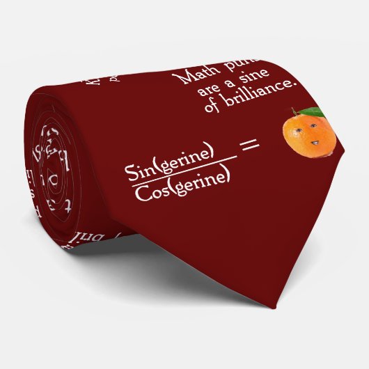 Grappig Wiskunde Collectie Stropdas - Rood over dr (Opgerold)