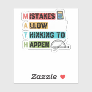 Grappig Wiskunde. Door fouten kan worden gedacht Sticker