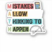 Grappig Wiskunde. Door fouten kan worden gedacht Sticker (Voorkant)