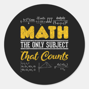 Grappig Wiskunde Geek Wiskunde het enige onderwerp Ronde Sticker