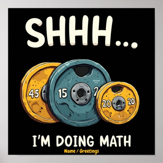 Grappig Wiskunde Gewichtheffen Workout Training Poster (Voorkant)