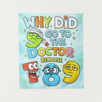 Grappig wiskunde nummers grap shirt voor kinderen wandkleed